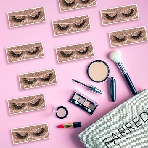 Miniatura 3 de FARRED Pestañas esponjosas y dramáticas al por mayor, paquete de 30 pares, caja individual de 0.39 a 0.70 pulgadas, pestañas de visón sintético,