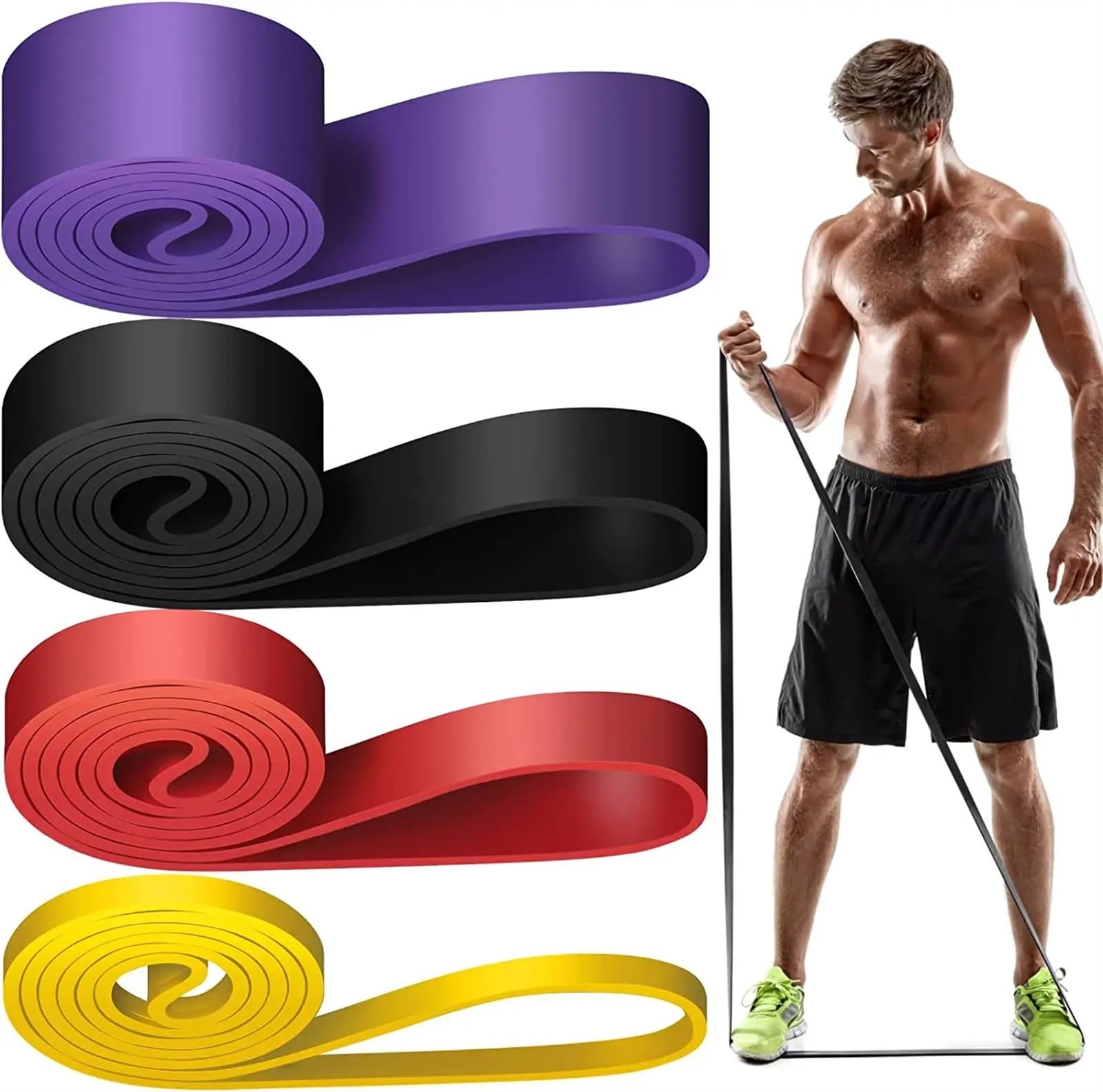 Bandas elasticas musculacion Banda elástica de Resistencia de látex Resistente for Ejercicios Deportivos, Banda de Asistencia for dominadas, Equipo de Entrenamiento de Fitness