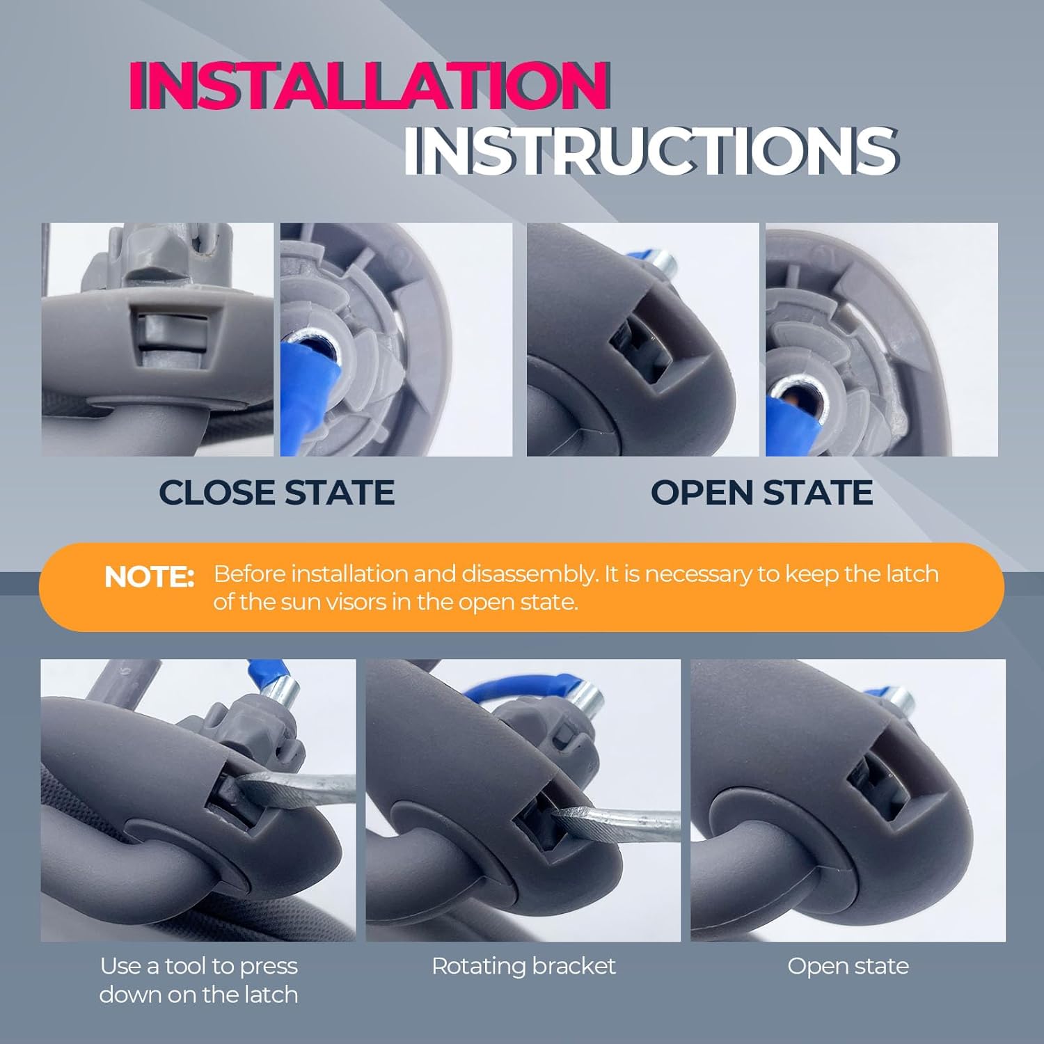 Compatible with Fits for Honda Pilot 2009-2015 Sun Visor 83280-SZA-A01ZA Color Gray (Driver & Passenger Side)