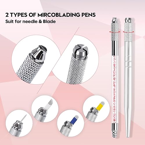 Miniatura 2 de Kit de microblading, kit de microblade para cejas Microblading Pen con cuchillas de microblading Suministros de microblading para suministros de