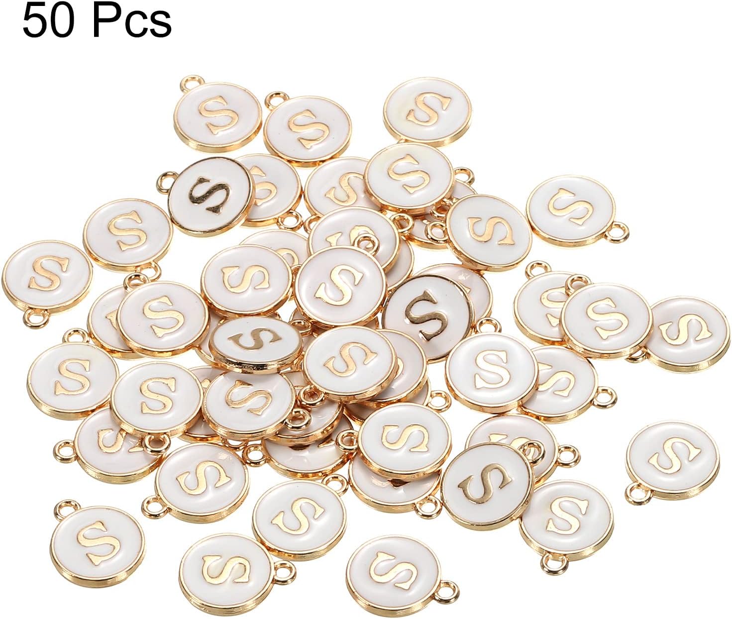 MECCANIXITY Alphabet Letter Charm Double Sided Alphabet Pendant, for Necklace Bracelet Earring Jewelry Making image 3