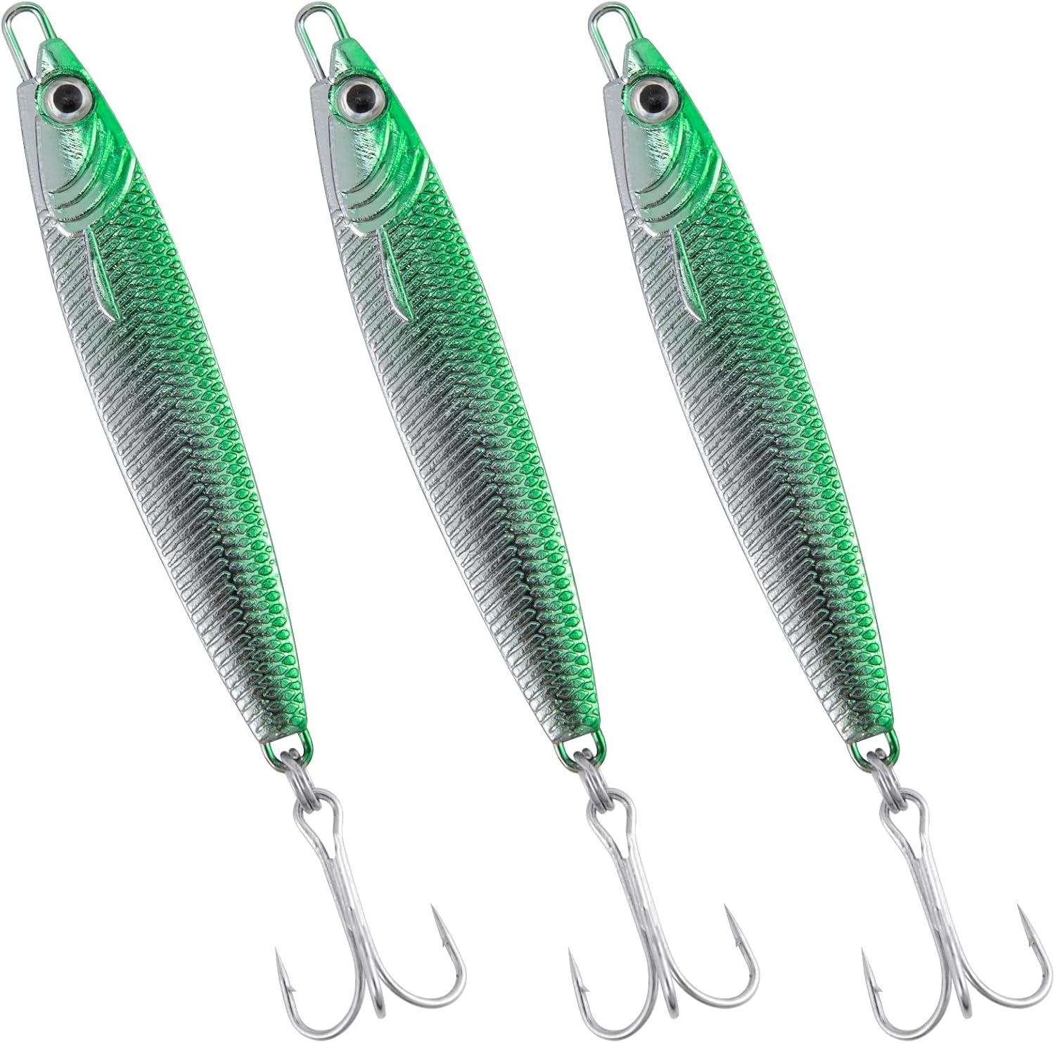 Dr.Fish Fishing Jigs Jigging Spoon Saltwater Fishing Lure Casting Metal Spoon Surf Fishing Mackerel Striper Lures Stinger Bluefish Vertical Diamond Jig