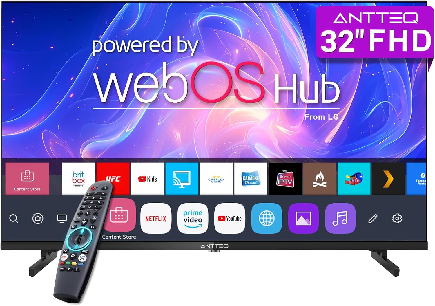 Antteq 32 Inch TV FHD Smart WebOS...