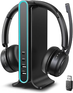 Yukigefe KH155M Wireless Bluetooth Headset with Noise Cancellation for Work