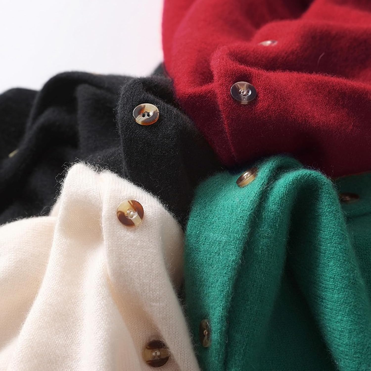 Women's Polo Cardigan Sweater Solid Button Long Sleeve Classic Neck Knit Cardigan Sweater Casual - Image 6