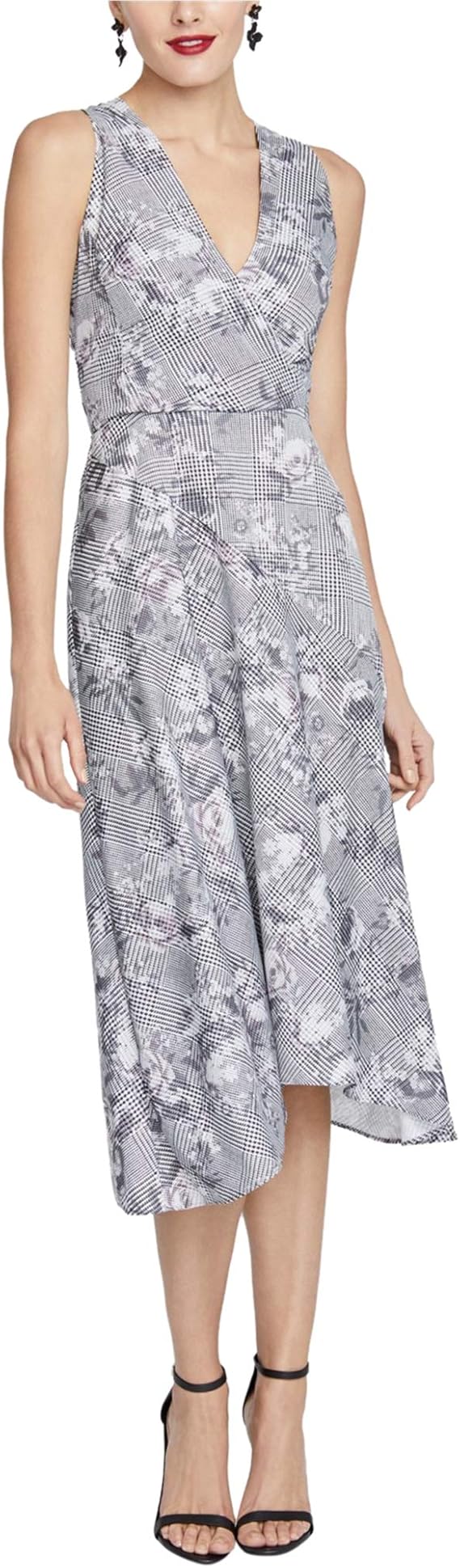 Rachel Roy Womens Floral Aline Dress, Grey, 12 at Amazon Women’s
