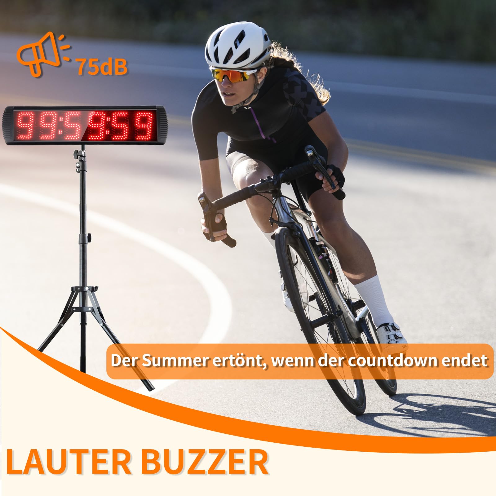 YZ Countdown Timer für Wettbewerbe, 5 Zoll Gym Timer mit Stativ, Stoppuhr Sport mit Fernbedienung, 6 Stelliges Digitales Led Display Digital Uhr, Stoppuhr Digital für Home Gym Garage