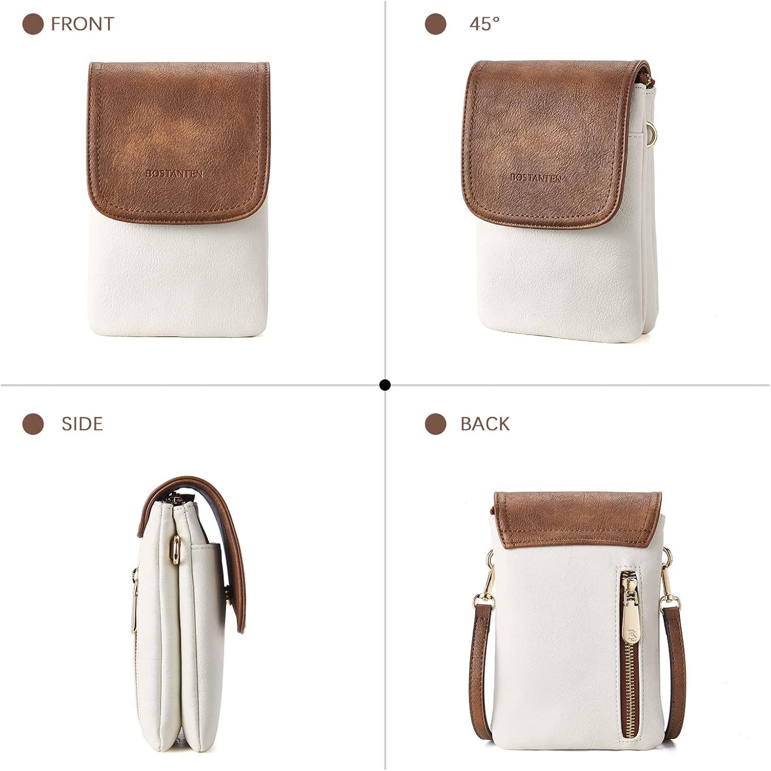 BOSTANTEN Vegan Leather Small Crossbody Bags for Women Designer Cell Phone Bag Wallet Purses Adjustable Strap - Image 8