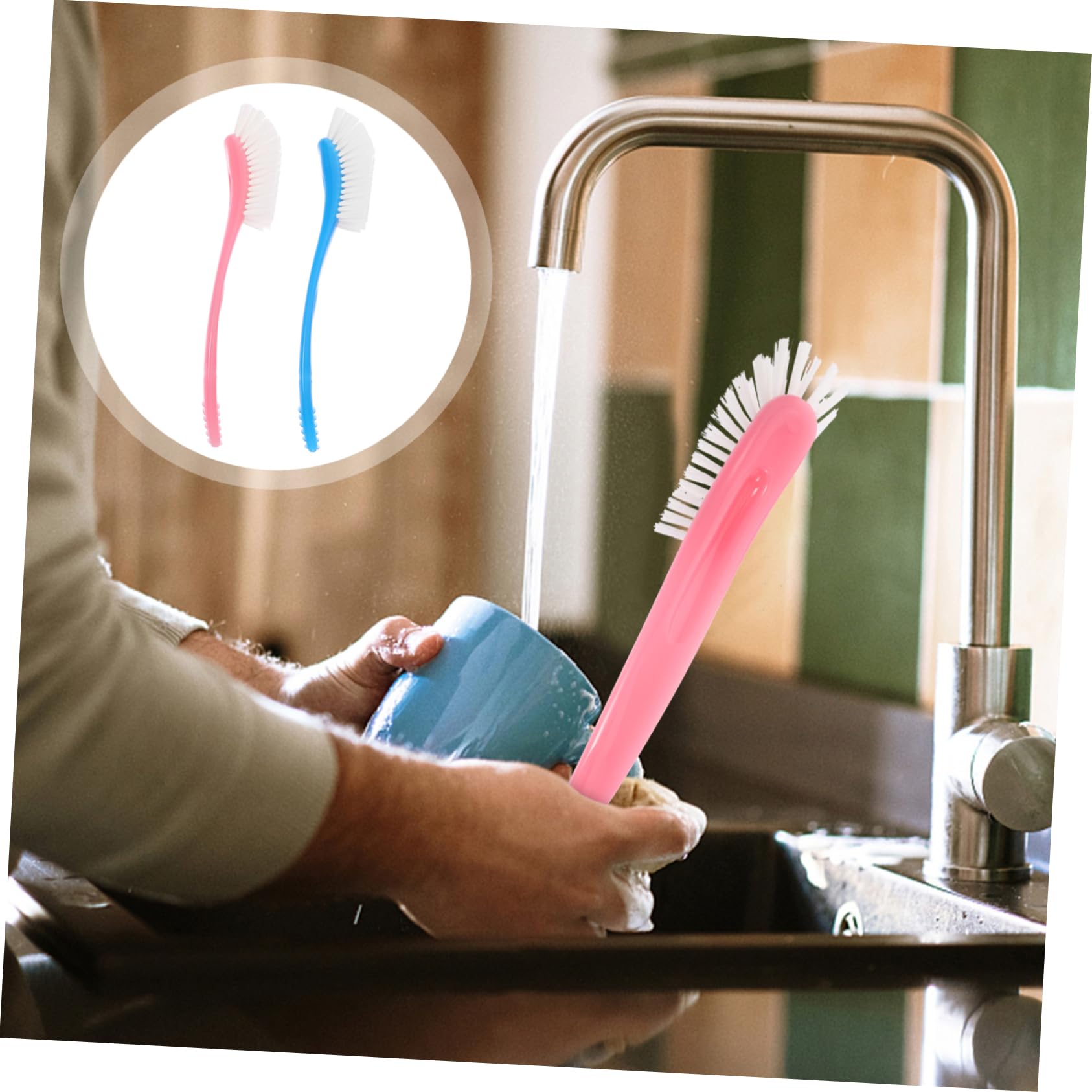 2pcs Cleaning Brush for Bottles Milk Bottle Brush Glass Carafes Glass Water Bottle Cup Cleaner Milk Washer Brush Bottle Cleaning Kit Feeding Bottle Cup Brush