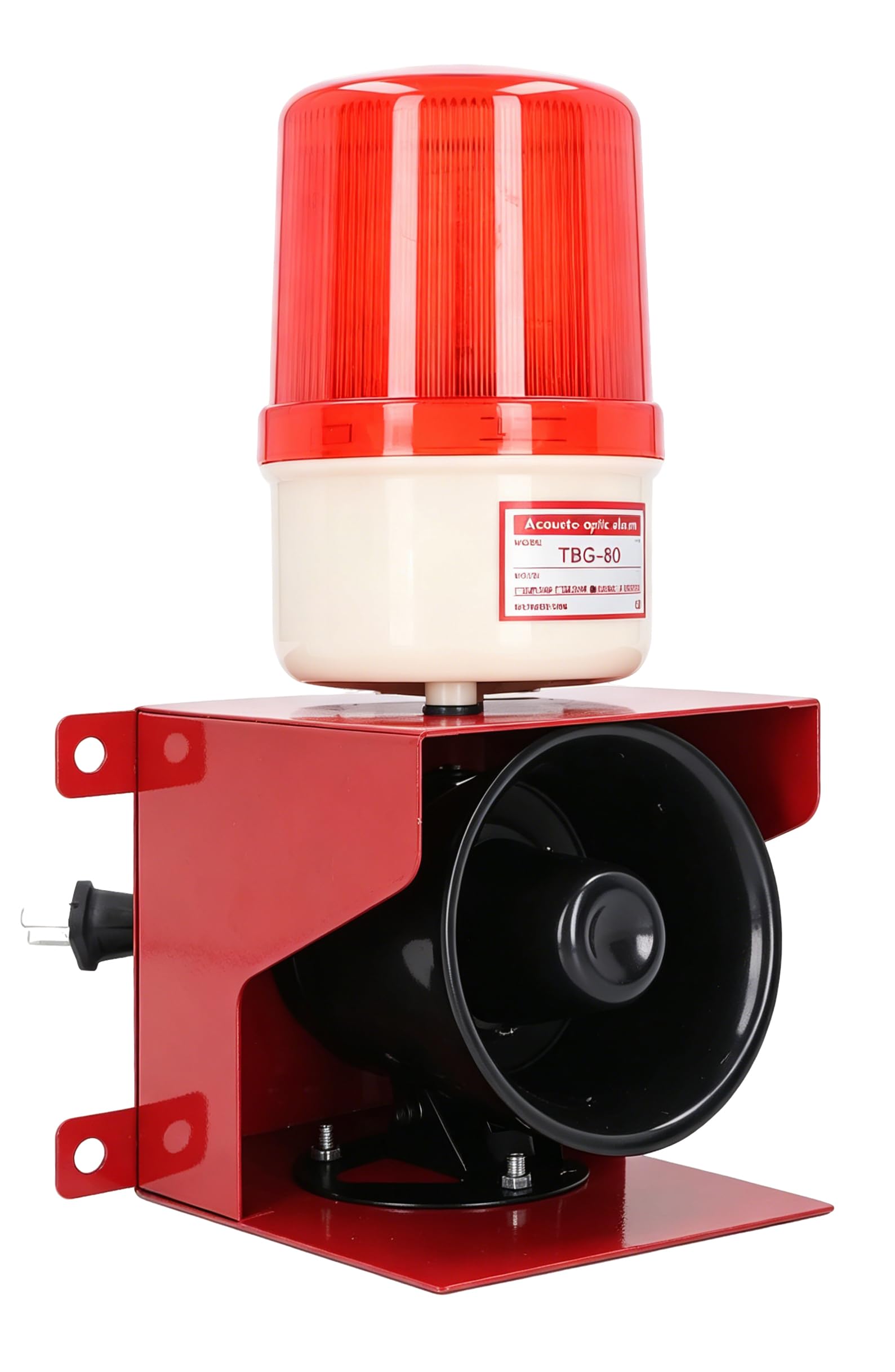 Alarma de Sirena Industrial, Sirena Alarma 120 dB, Luz de Advertencia LED IP65 Impermeable, Avisador de Seguridad con Luz Estroboscópica, para Interior y Exterior(Enchufe UE 220 V)