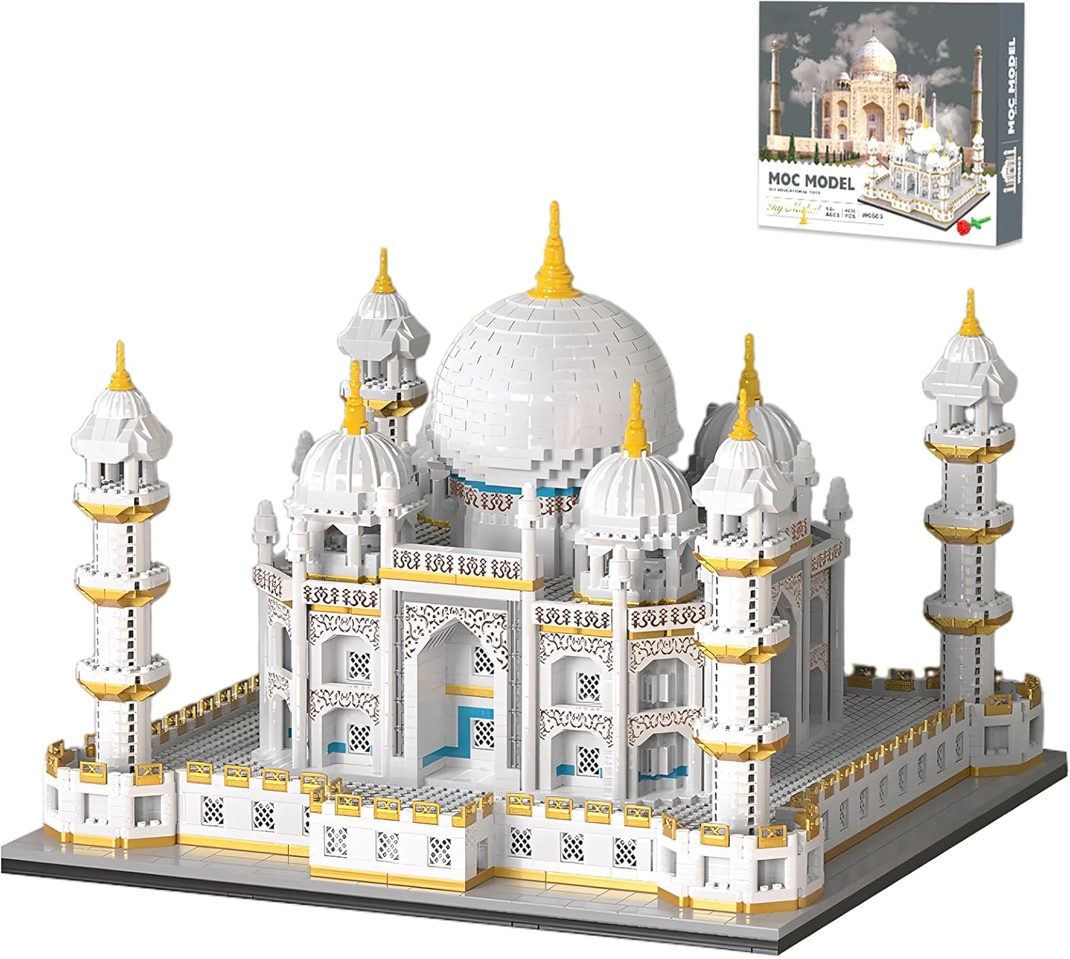 Architecture Taj Mahal Micro Mini Building Blocks Set,Landmarks Collection, Display Model Gift for Adults(4030 Pieces)