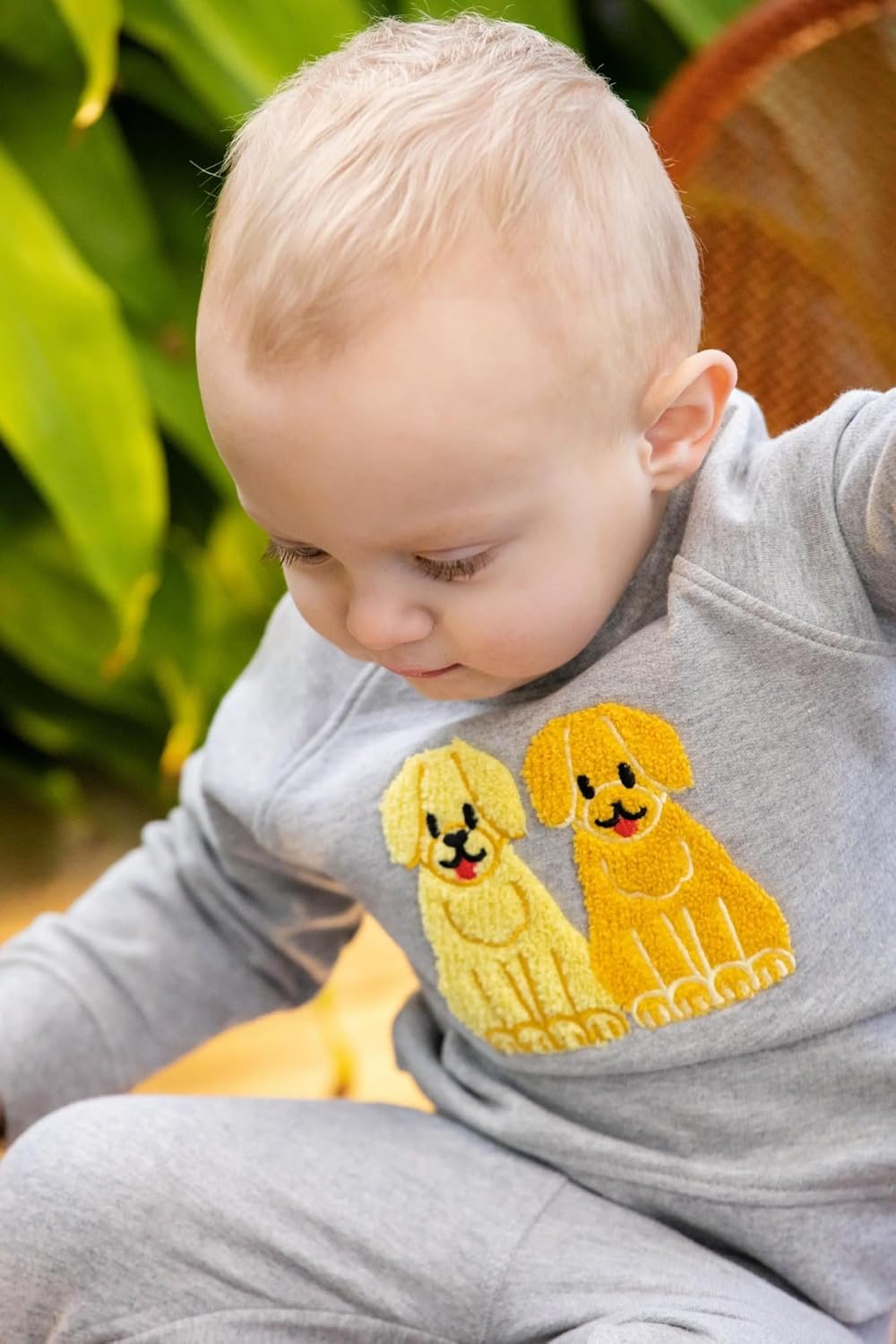 monica + andy Embroidered Crewneck Sweatshirt, 100% Organic Clothes for Girls & Boys, Sizes For Kids, Toddler & Baby - Image 4