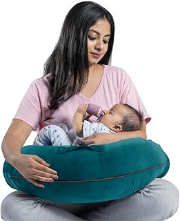 Wakefit Feeding Pillow for New Born Baby | 3 Months Warranty | 5 in 1 Nursing Pillow with Belt and Hoop for Breastfeeding Price In India