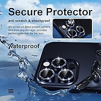 Vista 56 de Misea [3+1] for iPhone 14 Pro/iPhone 14 Pro Max Camera Lens Protector Bling, 9H Tempered Glass Camera Cover Screen Protector Metal Individual Ring
