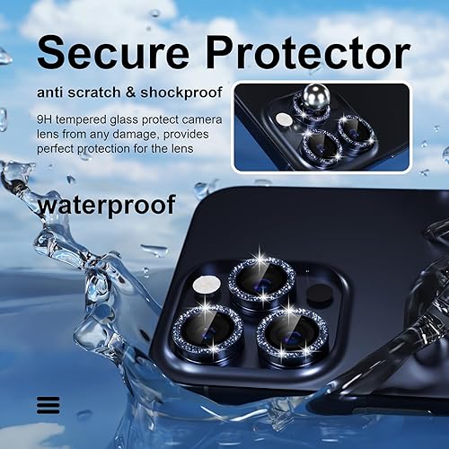 Miniatura 260 de Misea [3+1] Protector de lente de cámara para iPhone 14 Pro/iPhone 14 Pro Max, protector de pantalla de vidrio templado 9H, protector de pantalla