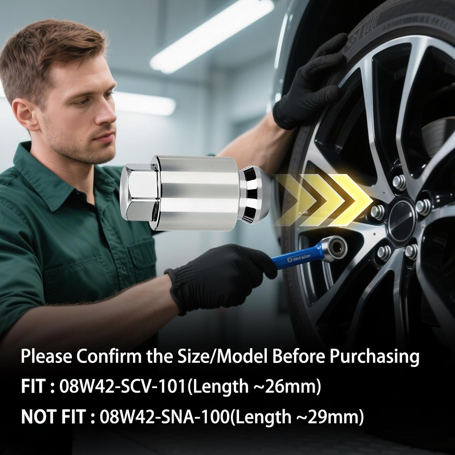 Enhanced Security Wheel Lock Set (Low-Profile) for Honda CR-V 2007-2025 | Civic 2016-2024 | Accord 2008-2012 | Theft-Deterrent Chrome Alloy Lugnuts | OEM# 08W42-SCV-100/101/102 Series