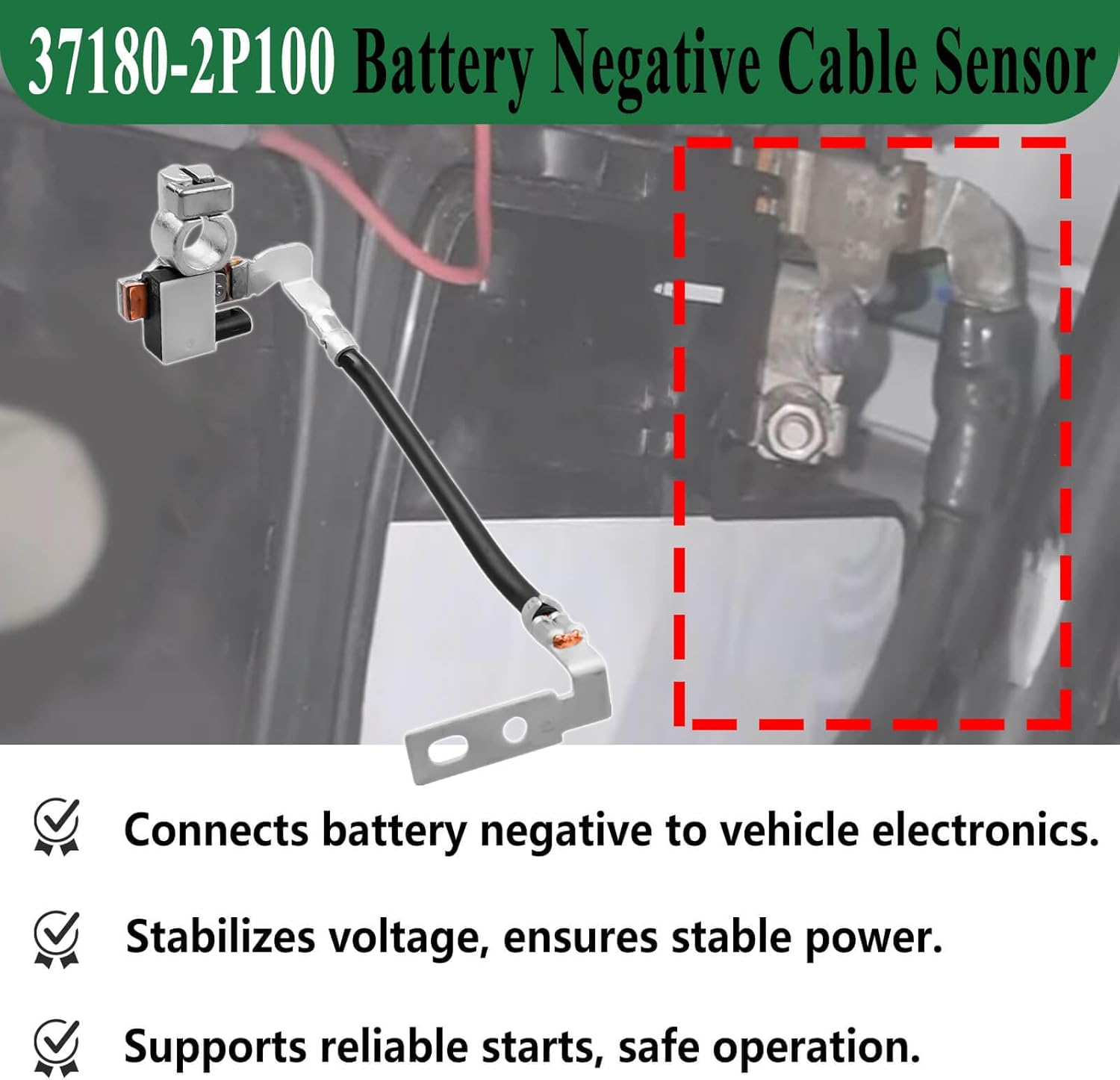 37180-2P100 Negative Battery Cable Sensor Fit for Kia Sorento 2009 2010 2011 2012,Battery Negative Sensor Replace 37180-2P100 371802P100