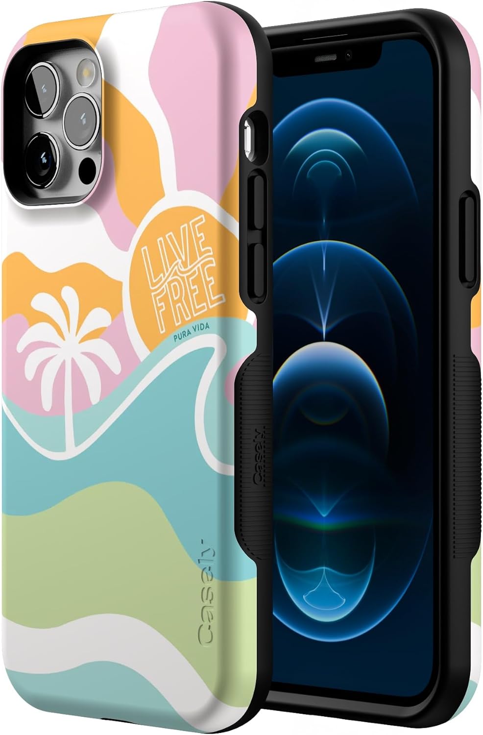 Casely iPhone 12/12 Pro Case | Pura Vida | Tropical Dreams | Bold Protective Design | Compatible with MagSafe