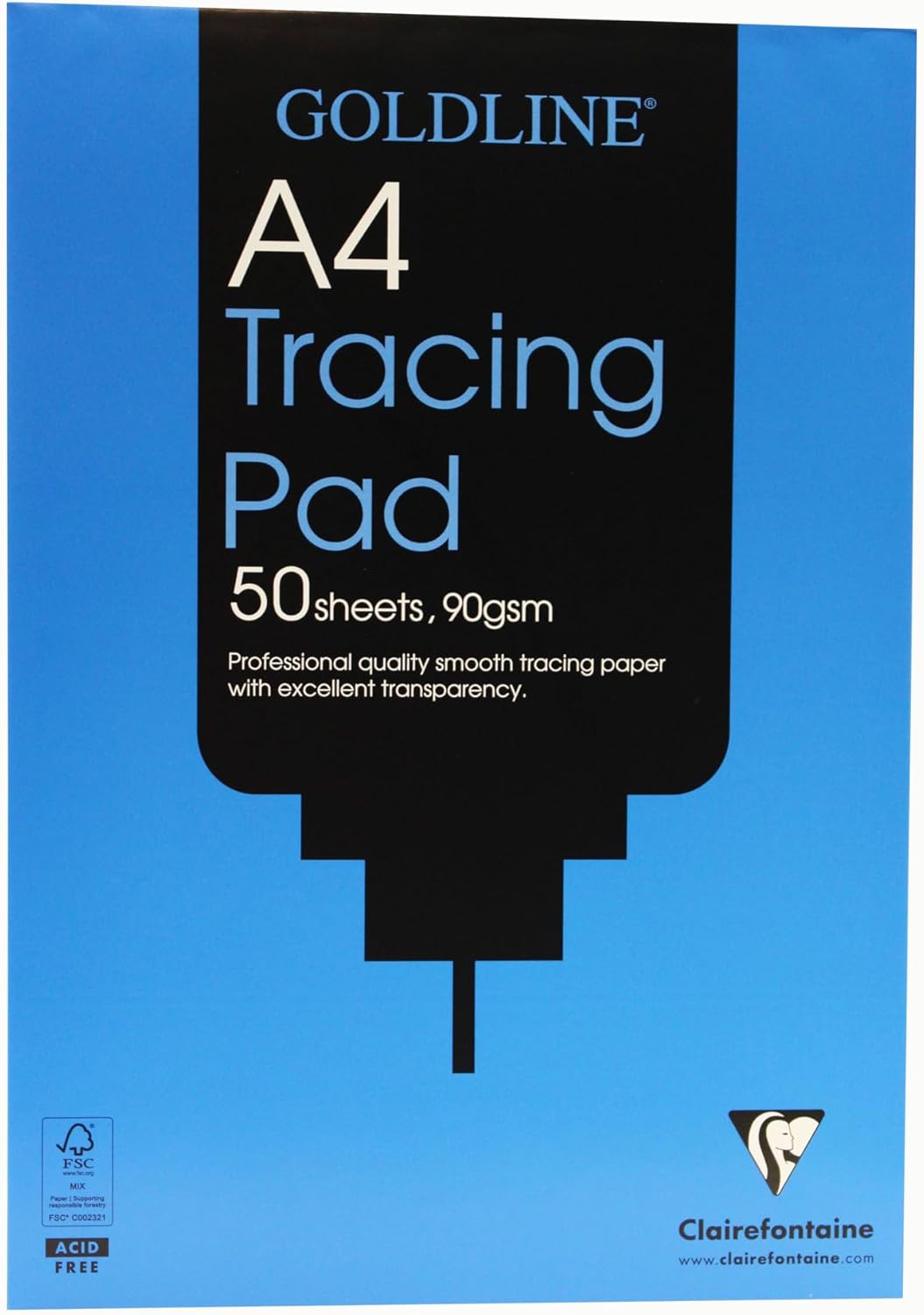 Clairefontaine - Ref GPT2A3Z - Goldline Popular Tracing Pad (Contains 50 Sheets) - A3 (420 x 297mm) in Size, 63gsm Paper, FSC-Certified - Suitable for Tracing Items