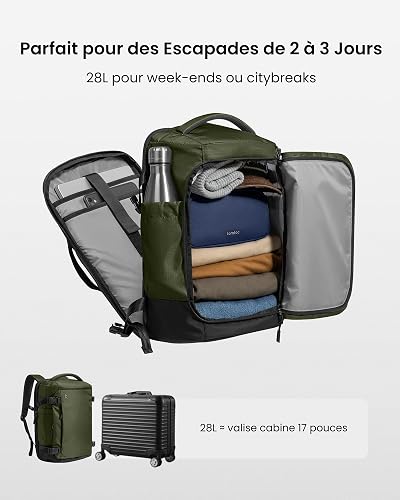 tomtoc Sac à Dos Voyage 28L, Sac a Dos Voyage Cabine Avion Easyjet 45x36x20 - 3