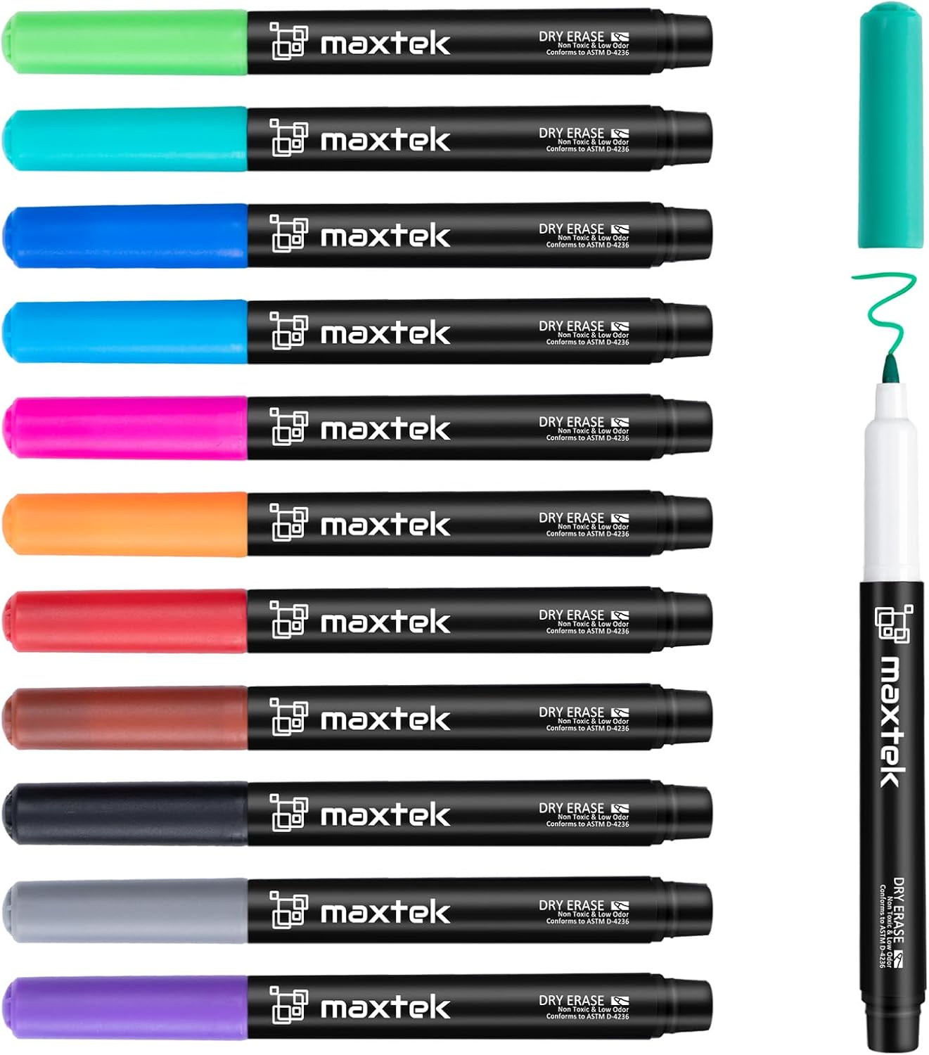maxtek Dry Erase Markers, 0.7mm Ultra Fine Tip, Low Odor, 12 Count - Amazon product rated Grade A