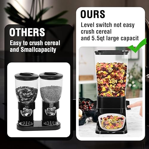 Vista 7 de Dispensador de Cereales para Encimera, Contenedores de Cereales de 5.5L Dispensador de Almacenamiento para Despensa, Contenedores de Arroz