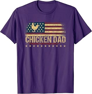 Vintage USA Flag Chicken Dad Stars T-Shirt