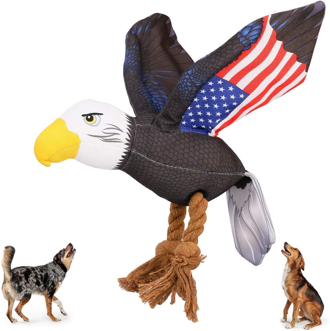 Beewarm Squeaky Dog Chew Toys for Large Medium Small Dogs- Lifetime Replacement Guarantee - Stuffed Animals Rope Chew Toy for Puppy…