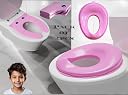 TECHHARK® Baby Potty Training Toilet Seat 2 Pcs Combo for Boys and Girls Kids, Non-Slip with Splash Guard, Fits Round & Oval Toilets, Free Includes Storage Hook (Pink 'n' Pink) gallery image