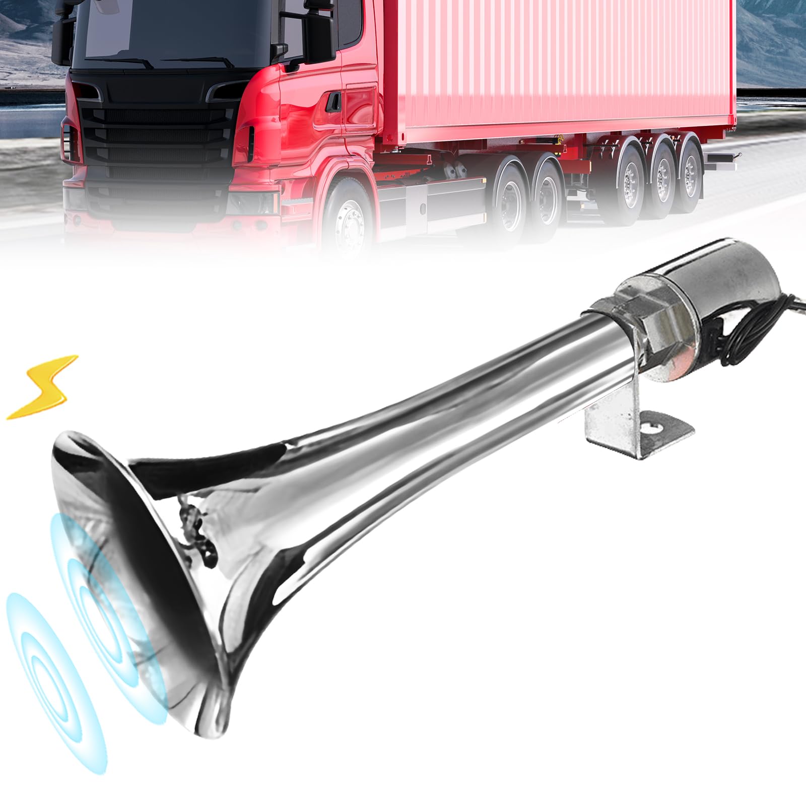 Klaxon à Air Comprimé 12V/24V - Corne Turque Puissante - Pour Voiture, Camion, Bateau, Moto - Kit Complet