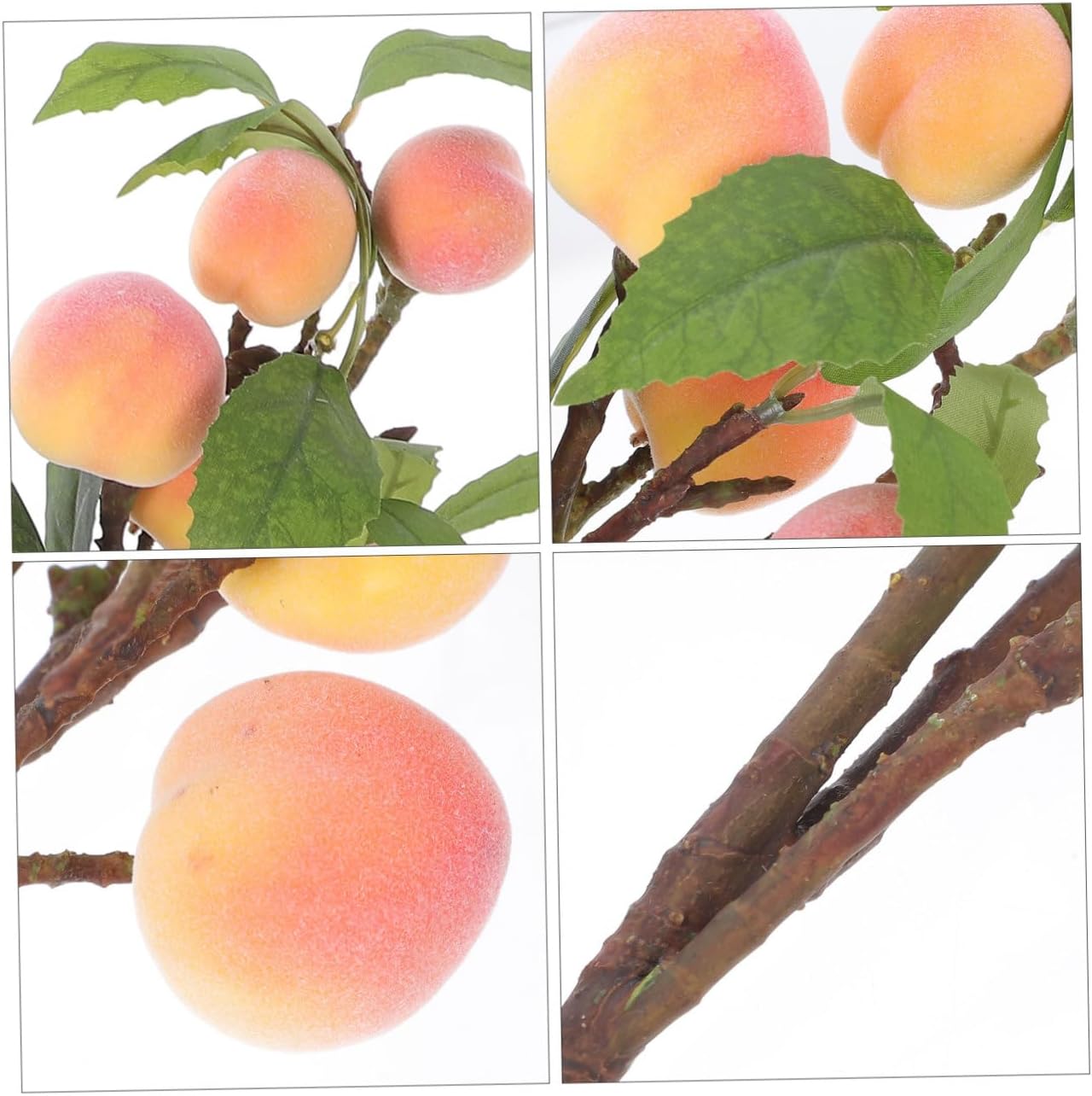LIFKOME 2pcs Artificial Peach Branches Simulation Tree for Home Decoration Faux Fruit Branches for Bathroom Peach Flower Ornament
