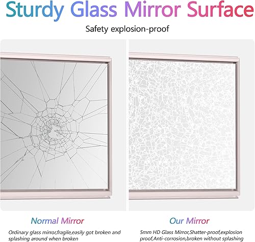 Miniatura 5 de Espejos de baño de 30 x 36 pulgadas para pared, espejos de pared con marco de metal de aleación de aluminio que no se oxida, vidrio templado, espejo