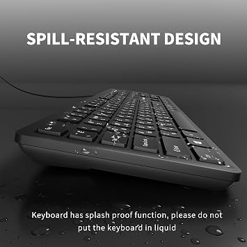 Fade-Proof Letter Wired Keyboard USB Office Keyboard,Not Fade Letter