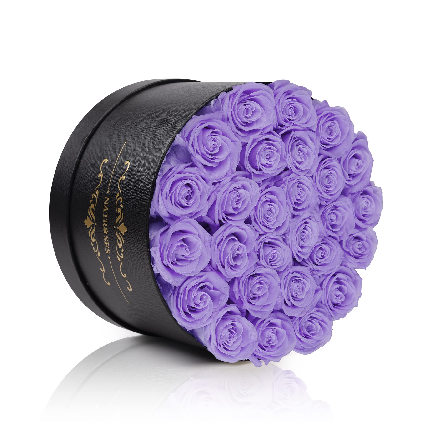 Preserved Roses in a Box - Violet (27 Roses)