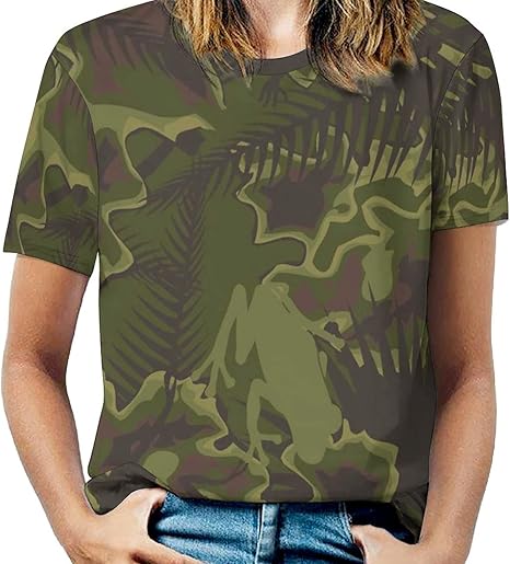 Amazon Co Jp Tシャツ レディース カモフラージュ カエル 迷彩 ティーシャツ 半袖 T Shirt トップス シャツ 人気 吸汗 速乾 インナーシャツ 女性 夏服 カジュアル ラウンドネック ゆったり おしゃれ 快適 ファッション プリント 通気性 細身 着痩せ S 4xl ファッション