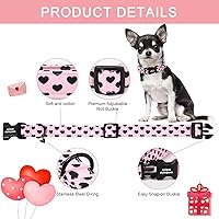Vista 153 de Unique Style Paws - Collar rosa con hebilla de metal, duradero y lindo para perros pequeños a grandes
