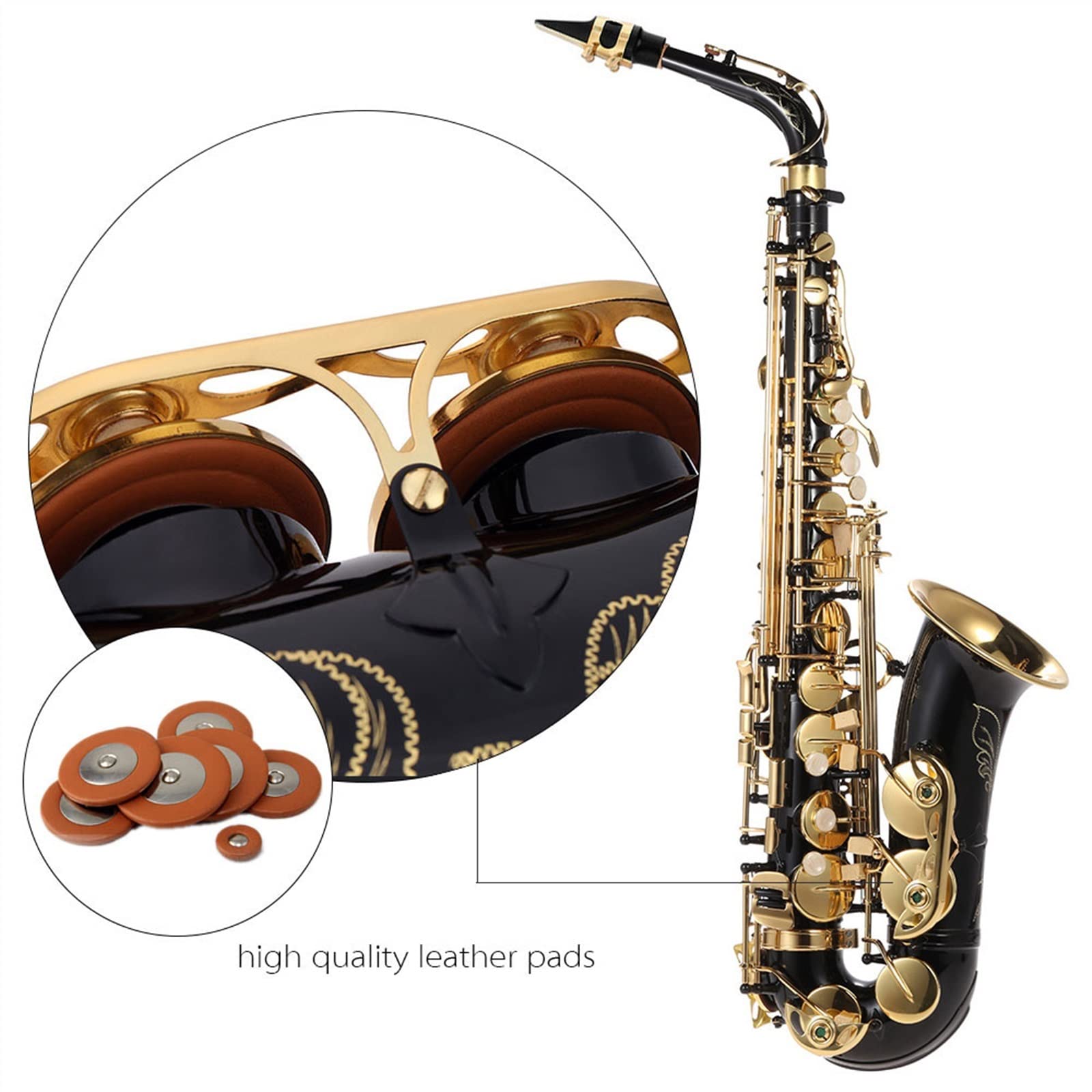Sassofono MIB Sassofono Contralto Ottone Laccato Oro Mi Piatto Sax Strumento A Fiato Sassofono principiante