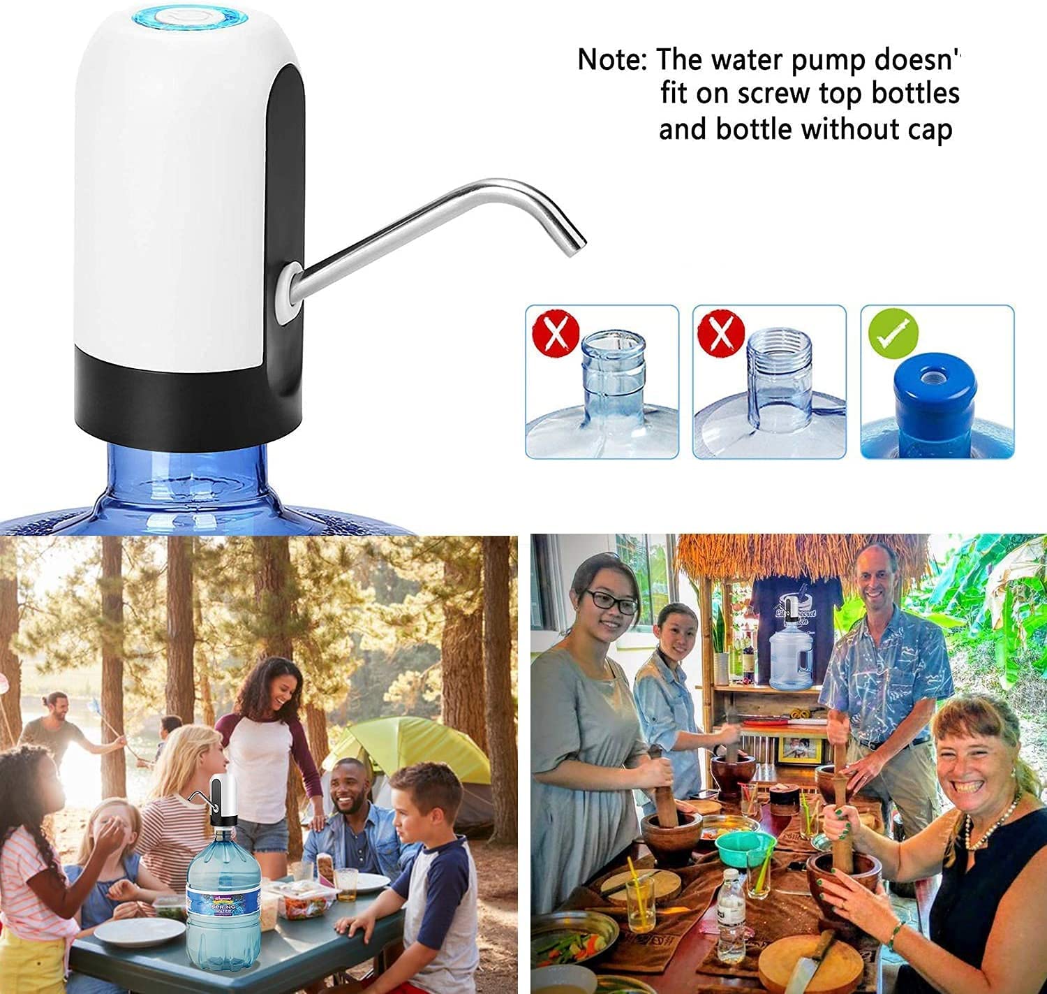 YOMYM Automatic Water Dispenser Refillable Drinking Water Bottle