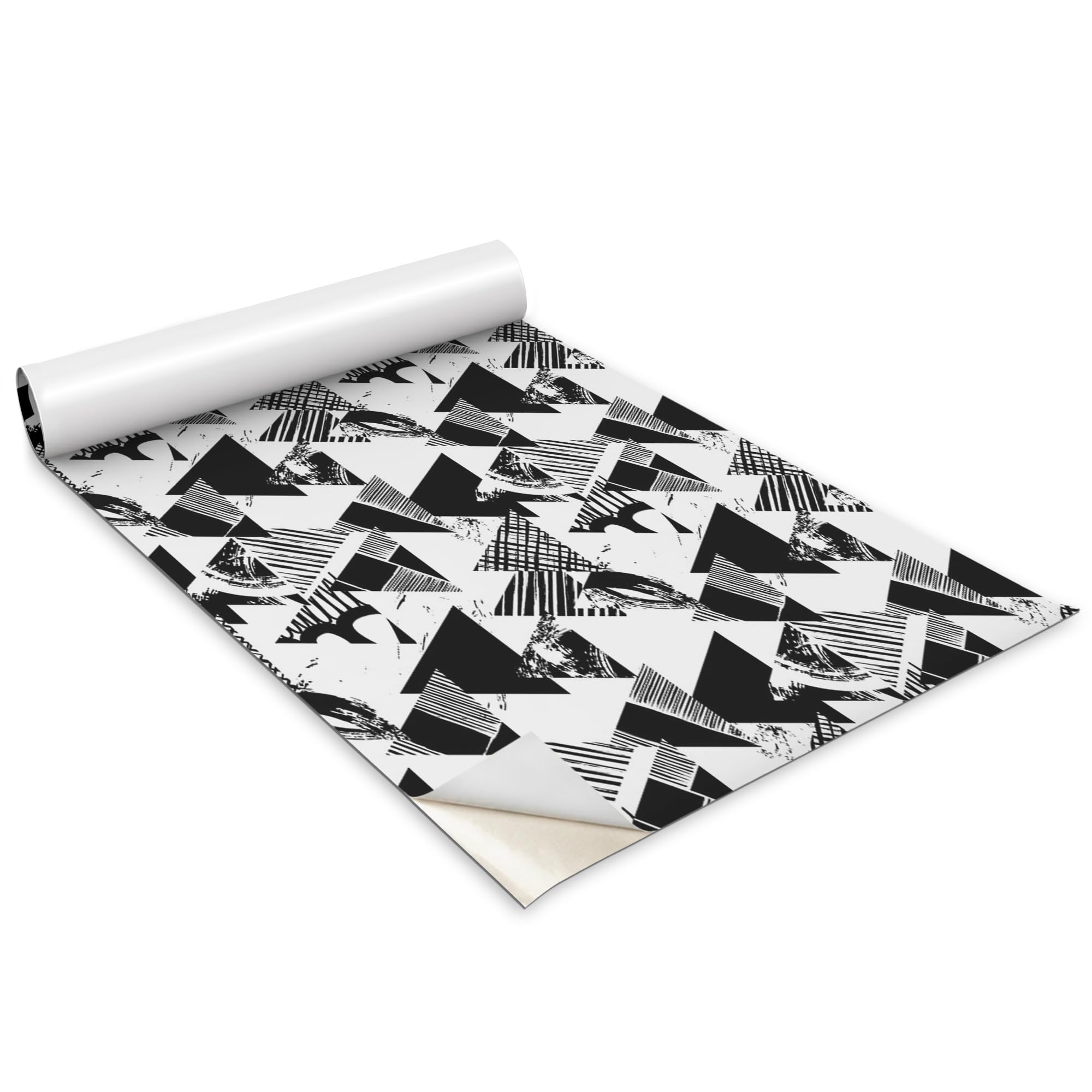Papel pintado para cocina y dormitorio que transforma armarios con vinilo de triángulos
