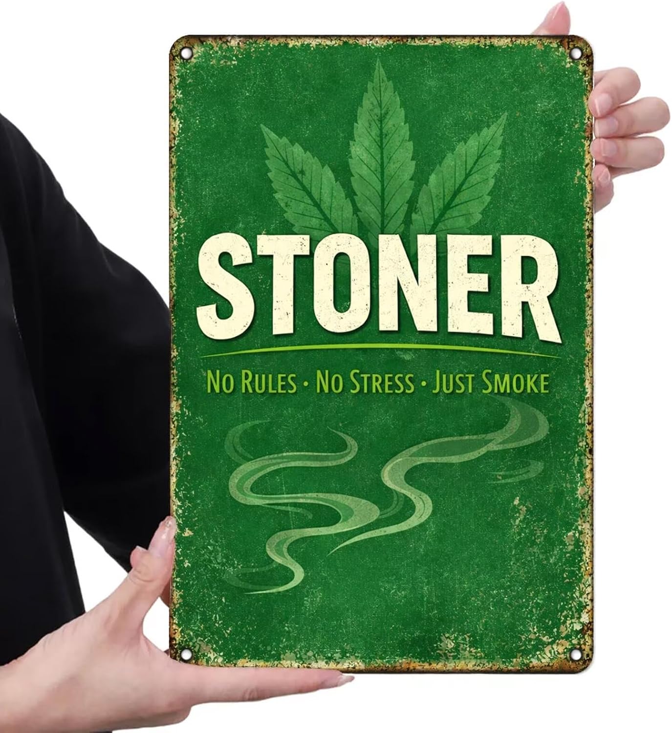 Funny Weed Metal Sign Retro 420 Stoner Wall Decor Marijuana Decor Cannabis Gifts for Men Vintage Tin Sign for Man Cave Bedroom Game Room image 5
