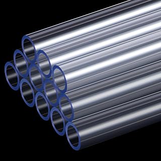 Frienda 12 Pcs Clear PETG Tube 0.39 inch/ 10 mm ID, 0.55 inch/ 14 mm OD Rigid PETG Tubing Water Cooling Kit Water Cooling Systems for PC Liquid, 30 Inch Long