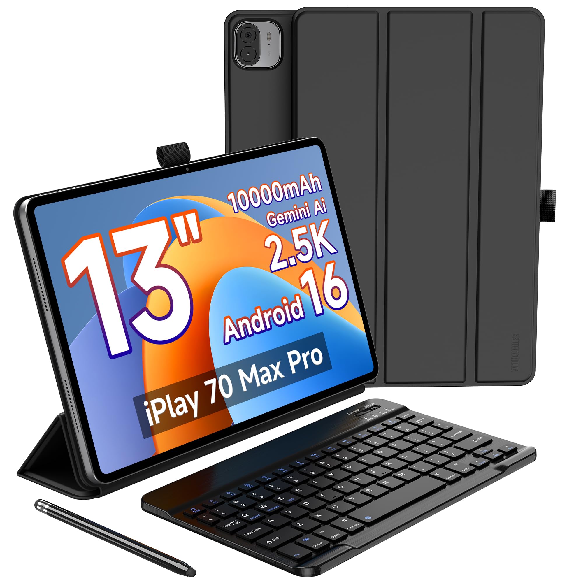 ALLDOCUBE 13'' Android 16 Tablet Mit Tastatur Und Schutzhülle, PC-Modus | Tablet Set, Unisoc T7300, 1600×2560, 16GB+128GB, 10000mAh, 4G LTE, GPS, 4 Lautsprecher, Gesichtserkennung