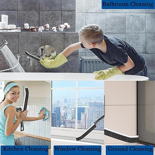 Miniatura 3 de Cepillo de limpieza de hendiduras, cepillo de limpieza de huecos, juego de 5 cepillos de limpieza de ranura de ventana, herramienta de limpieza de