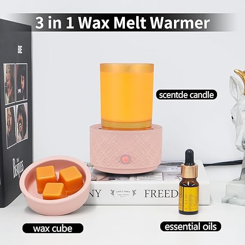 Miniatura 2 de copinpin Calentador de cera de cerámica para derretimiento, calentador de cera de fragancia 3 en 1, derretidor eléctrico de cera y cubos de cera