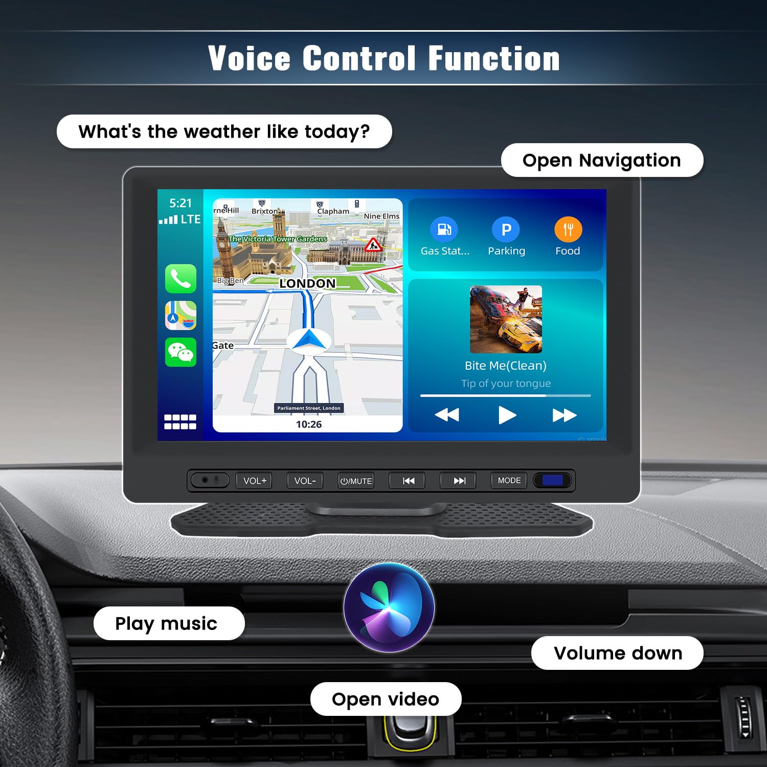 Autoradio 7 Pouces Avec Apple CarPlay Et Android Auto Sans Fil - Écran Tactile 1080P, AirPlay, FM, Bluetooth, Lecture Carte TF 64G - Compatible 7-32V Pour Toutes Voitures - 14