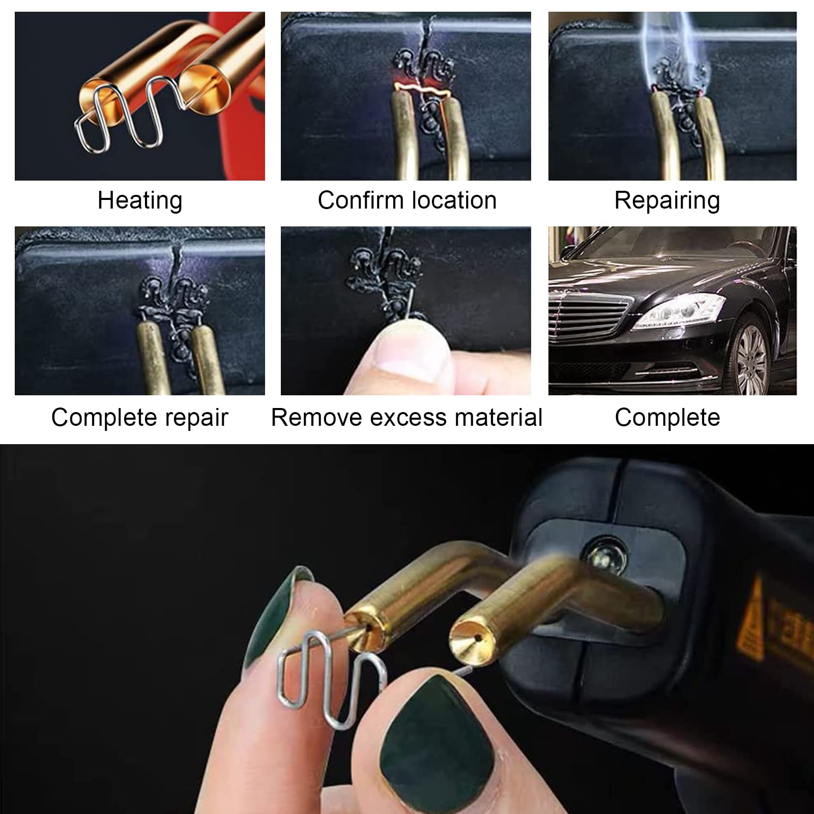 Graffette Per Saldatura Plastica - 1000 Pezzi In Acciaio Per Riparazione Paraurti Auto - Foto 10