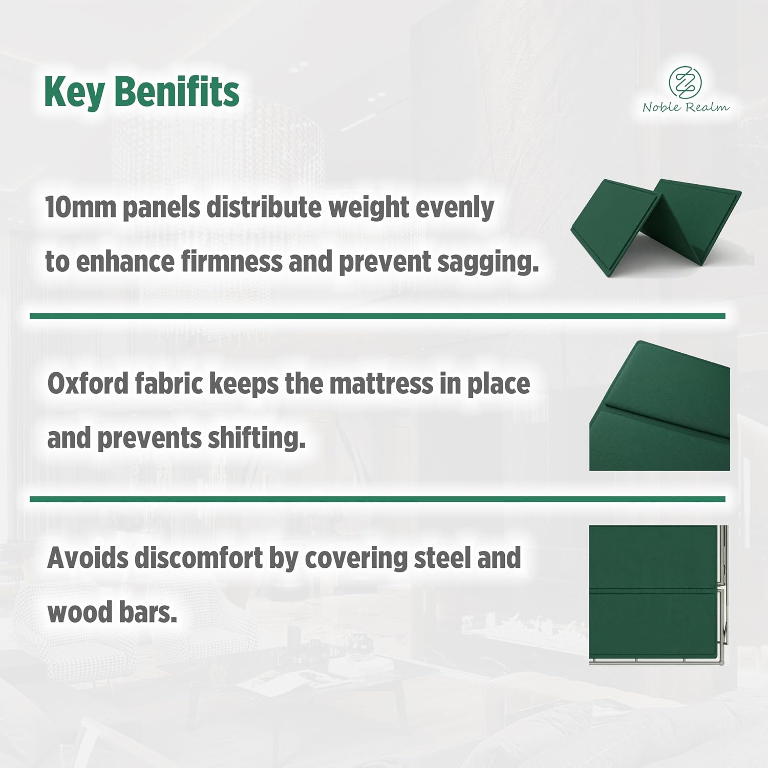 10mm Bunkie Board(60”x76” Queen Size) Lightweight Design | Low Profile Bed Support Bed Board, Breathable, Quiet, Moisture Resistant, Foldable | Split Fully Assembled