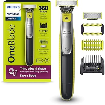 Philips Norelco OneBlade 360 Face+Body Hybrid Electric Trimmer & Shaver QP2834/70