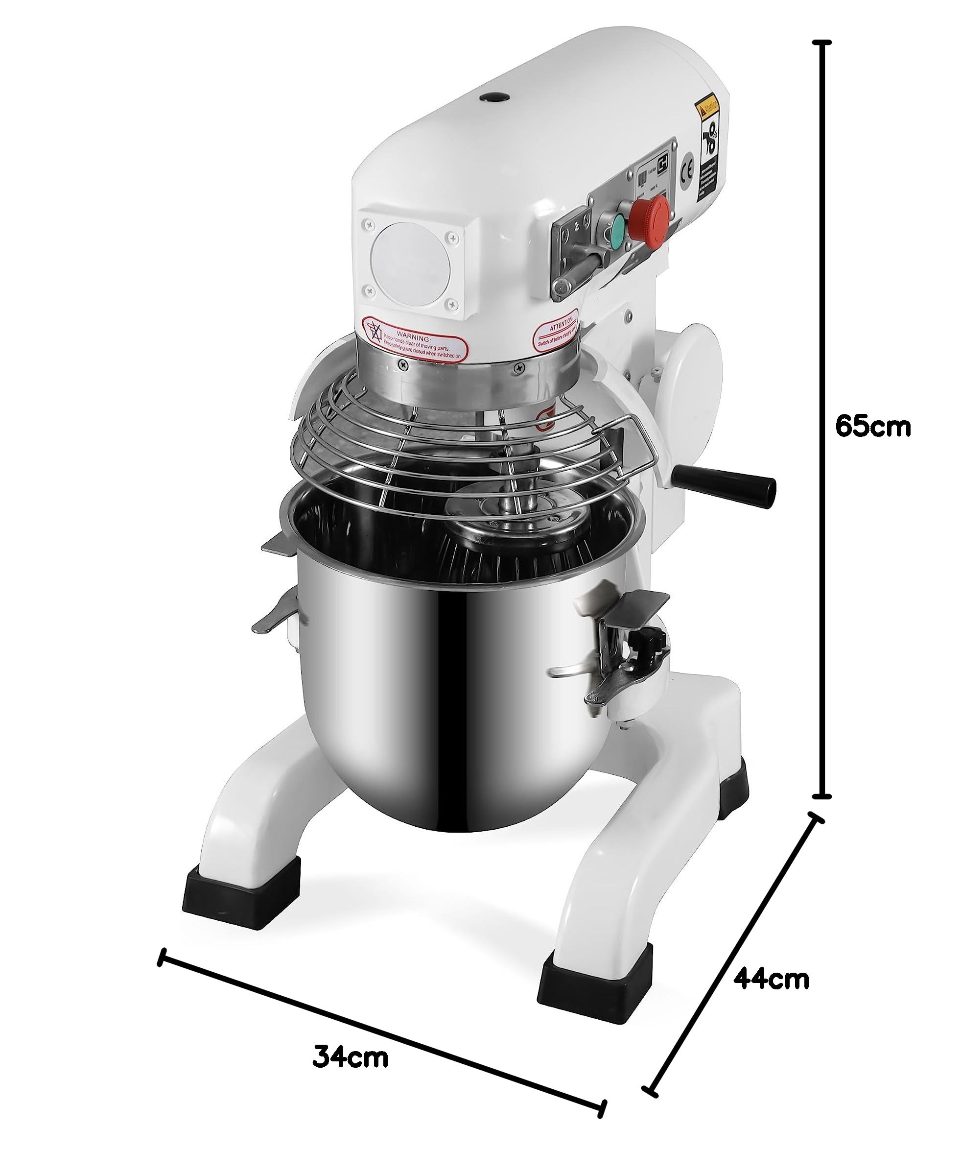 MBH - Frullatore planetario professionale da 10 litri in acciaio inossidabile per alberghi, pane, pizza, pasticceria e panetteria