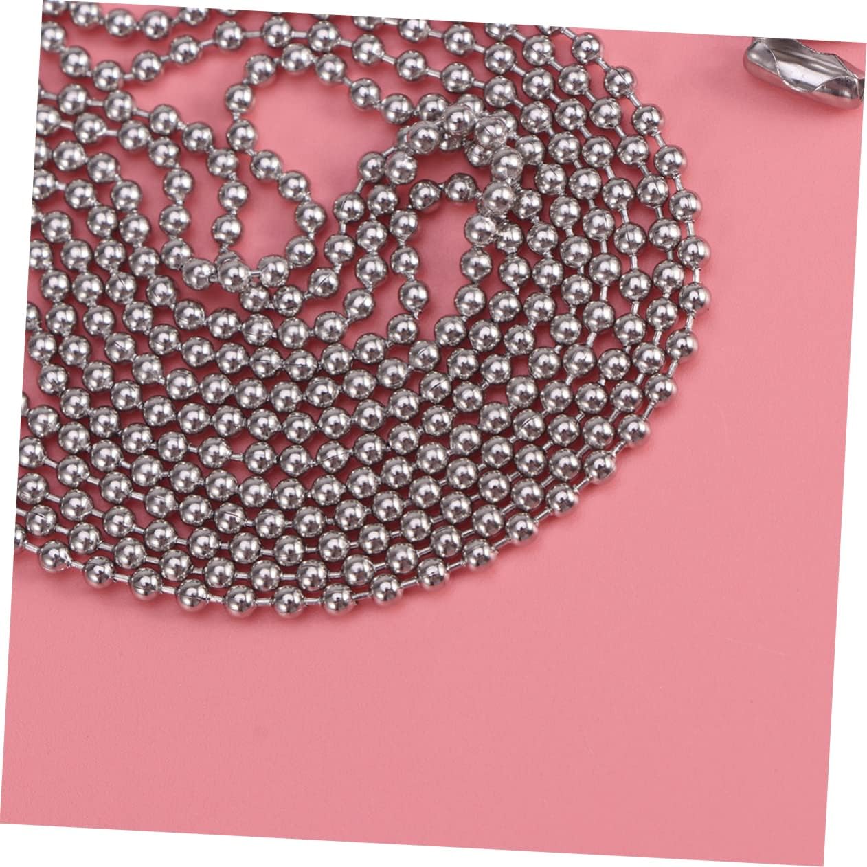 Stainless Steel Ball Chain with 10 Connectors Silver Bead Chain for DIY Jewelry Making and Home Decor Projects